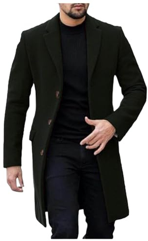 Manteau Homme Hiver Mi-Long Blouson Veste Manteaux d'hiver Longue Grande Taille Noir Long Court Parka Chaude Duffle Coat Trench Casacos Inverno Homem Chaud Caban Mi Très Vetement Grand Froid Laine en