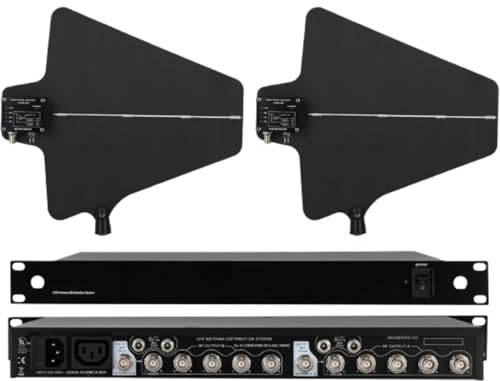 LFfwynog Distribution d'antennes sans Fil UHF avec amplificateur de Signal intégré, Large Bande passante de 400 à 950 MHz, idéale pour la sonorisation de théâtre et de scène.