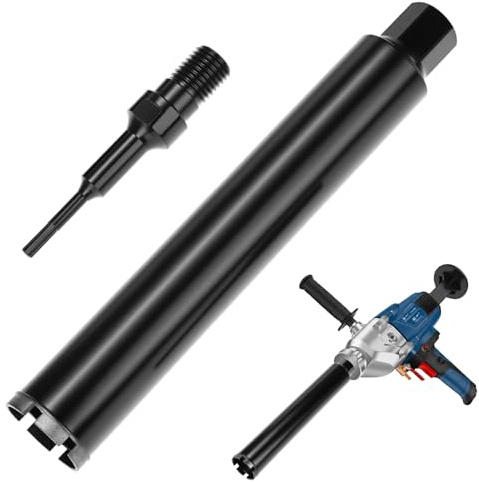 QWORK® Broca de diamante 1¼ UNC con SDS Plus adaptador, Ø68 mm, longitud 420 mm, ideal para hormigón armado, hormigón, mármol y aberturas en paredes