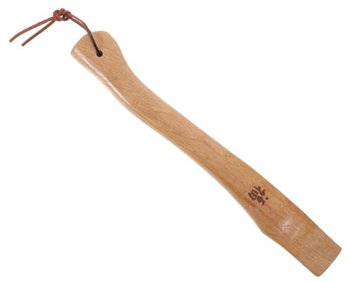 AKOOSY Manico di Ricambio in Legno da Spacco 37 Cm Cuneo, Impugnatura Ergonomica per Attrezzi da Giardinaggio, Sostituzione Manico Rastrello e Vanga per Lavori All’aperto