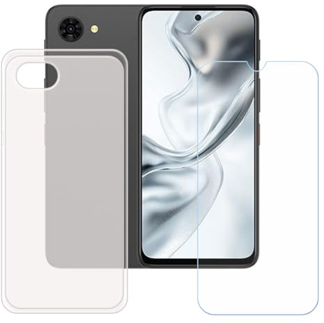 BMPNLSZ Funda para Nubia S2 Lite Screen Protector, Translúcido Suave Silicona TPU Canica Carcasa Caso Case + Cristal Templado Film Vidrio (6,7)