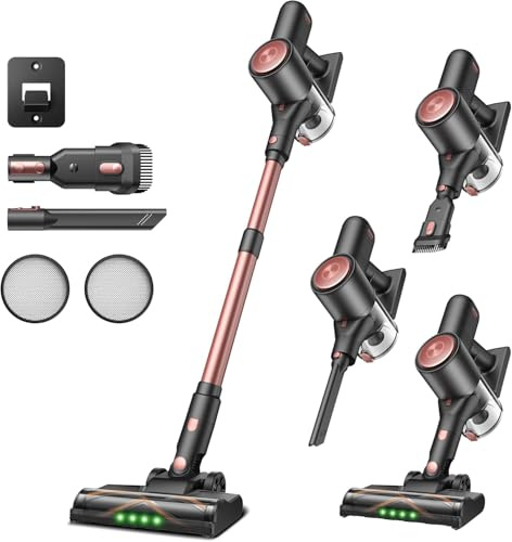 Vexilar V10Pro Akku Staubsauger, 45kPa Kabelloser Staubsauger mit Grüner LED, Leichter Handstaubsauger Kabellos, 45 Min Laufzeit, Abnehmbarer Akku, Vacuum Cleaner für Auto, Teppich & Tierhaare