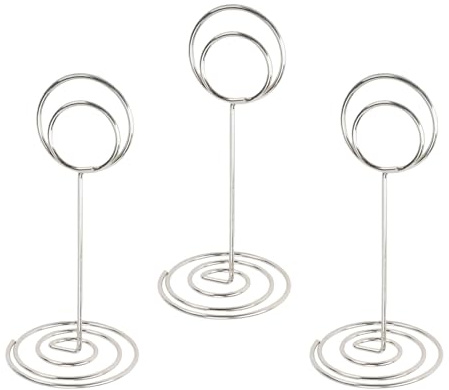 Eujgoov 20 St Bordsnummerhållare, Bordsställ i Järn, Minimalistisk Design för Bröllop, Kontor, Examen med Robust Bas (Silver)