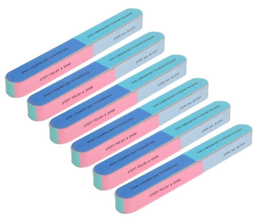 Gatuida Set de 8 Limas de Uñas Profesionales de 6 Lados y 7 Pasos Esponja para Pulidores de Uñas, Adecuado para Decoración y Uso Profesional en Mujeres