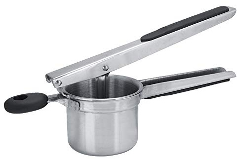 Pressa per patate, schiacciapatate rimovibile da in acciaio inossidabile con 3 pezzi di filtro a rete sostituibile, pressa per patate portatile per patate, verdure, frutta