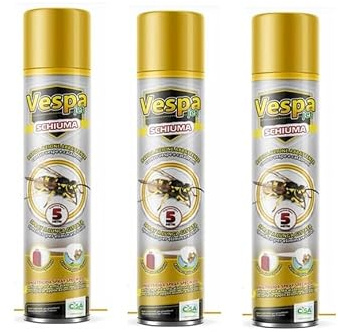 mille idee 3 x Vespajet Schiuma Insetticida Spray 750 ml – Contro Vespe e Calabroni – Getto Schiumogeno ad Azione Rapida – Valvola con Lunga Gittata – CISA