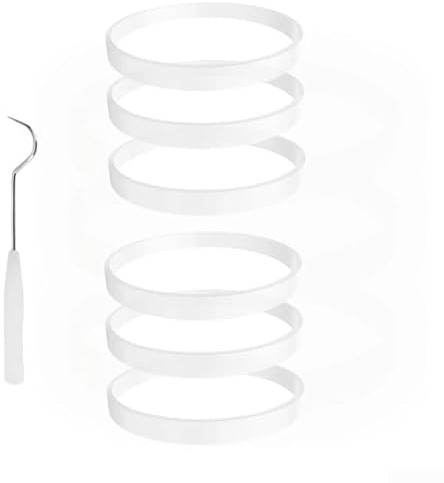 Juego de anillos de sellado para exprimidor, junta de goma para extractor de 600 W, kit de sellado sin fugas con gancho de base de molienda, piezas de repuesto blancas (5)