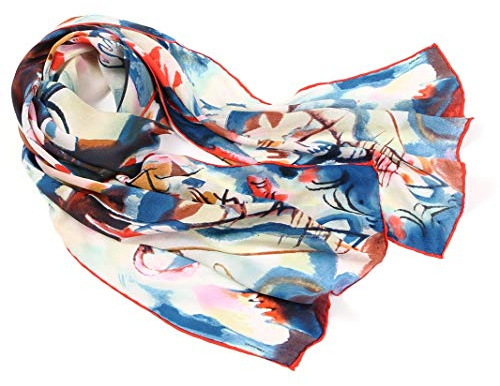 Prettystern Damen bunter Seidenschal mit Kunstdrucke Kandinsky