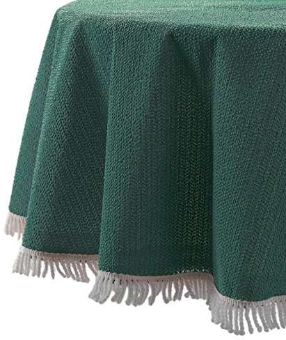 BEAUTEX Wetterfeste Garten Balkon Terrasse Camping Weichschaum Tischdecke, Größe + Farbe wählbar (rund 130 cm, Dunkelgrün)