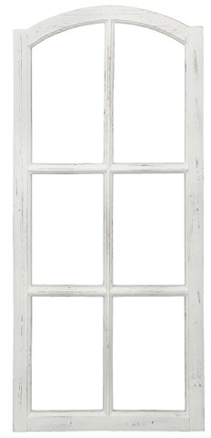 Posiwio Cornice decorativa per finestra, in legno, stile shabby bianco, stile vintage