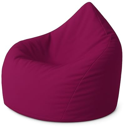 PATCH HOME Sitzsack XXXL Tropfenform - Weinrot - Indoor & Outdoor Beanbag mit Styroporfüllung - Bereits Befüllt - Kinder & Erwachsene - 30 Farben & 3 Größen - Für Kinder und Erwachsene