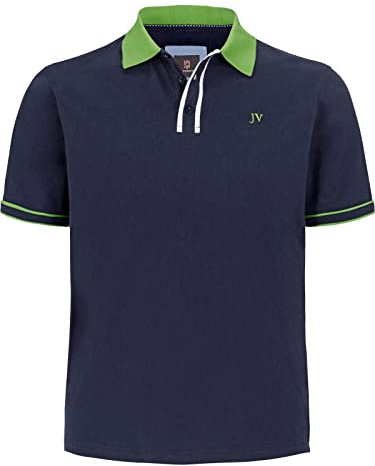 Jan Vanderstorm Herren Poloshirt Isfried | aus 100% Baumwolle | Polokragen und Knopfleiste in Kontrastdesign | Kurzarm -Polohemd | große Größen von L-7XL Comfort Fit