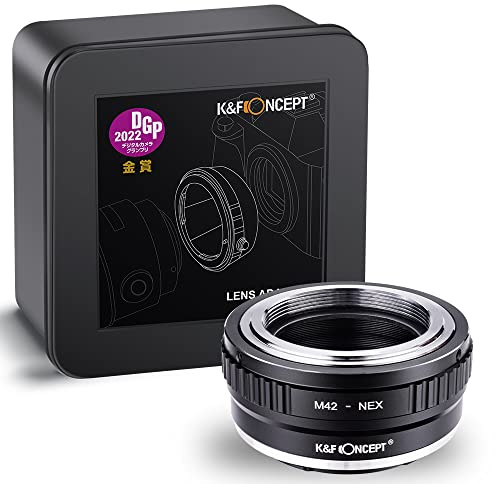 K&F Concept NEX objektivadapter, M42 adapterring, Sony NEX-objektiv adapter, adapterring för M42-objektiv på Sony NEX E Kamerafäste Sony Alpha NEX-5 NEX-3 NEX-5