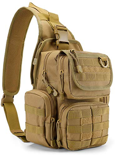 G4Free Taktisch Brusttasche Military Schultertasche Chest Sling Pack Molle Armee Crossbody Bag Militärisch Umhängetasche Single Strap Rucksack für Reisen Wandern Camping Trekking