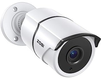 ZOSI Caméra de sécurité pour maison 2MP 1080P HD-TVI avec audio, microphone intégré, étanche IP67, vision nocturne IR 36 mètres, caméra de surveillance intérieure et extérieure, uniquement compatible