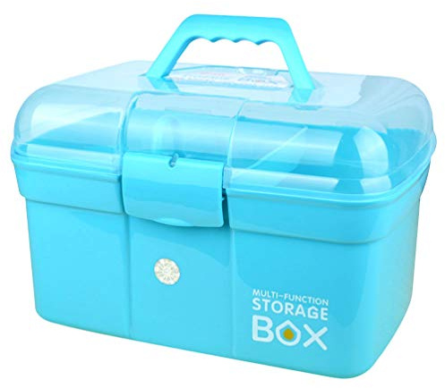 Exceart Organizador de La Caja de Medicina Kit de Emergencia Familiar de Plástico Caja de Almacenamiento Organizador de La Caja de Almacenamiento Caja de Suministros de Almacenamiento Doméstico (Azul)