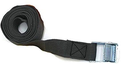 Cinghie a cricchetto da 25 mm x 6 m, resistenti cinghie di ancoraggio regolabili con fibbia a camma per il montaggio su portabiciclette, rimorchi da carico per bagagli, colore nero