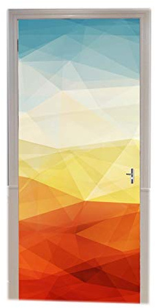 A.Monamour Türtapete Selbstklebend Türfolie Türposter 3D Abstrakte Geometrischen Polygonalen Dreiecks Abstrakte Moderne Kunst Vinyl Folie Türdeko Tapete Wandbild Türaufkleber Türtattoo 77 x 200 cm