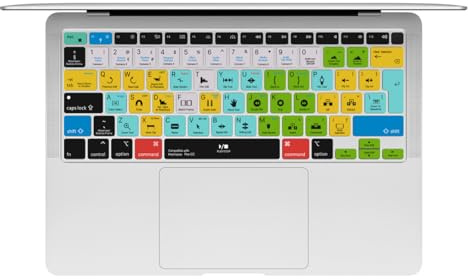 MMDW Premiere Pro CC Shortcut Hotkeys Tastaturabdeckung A2179 Silikon Skin Tastaturschutz für MacBook Air 13 Zoll mit Touch ID A2337 M1 Chip europäisches Layout (nicht passend für 2018–2019 Version)