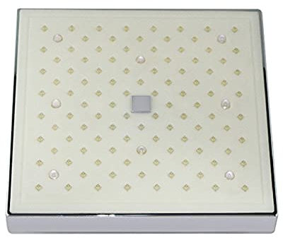 ALYHYB LED Fixed Showerheads - Temperature Control Shower 3 Colour Changing Water Flow Powered - 8 Inch Square High Pressure Rainfall ShowerHead Accessories for Bathroom