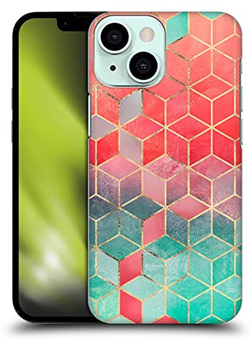 Head Case Designs Licenza Ufficiale Elisabeth Fredriksson Rosa E Turchese Collezione Cubi Custodia Cover Dura per Parte Posteriore Compatibile con Apple iPhone 13 Mini