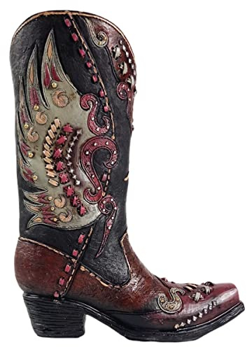 Urbalabs Western Cowgirl Boot Vase 8 Inch Wings Silver Pink Stars Vase Decorative Cowboy Boots Vases Home Office Rustic Decor Country Living Wedding Centerpiece