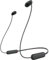 Sony WI C100 Wireless In-Ear Bluetooth Headphones with Built-in Microphone, Black, WIC100/B, WI-C100-Black, Small (Refurbished)