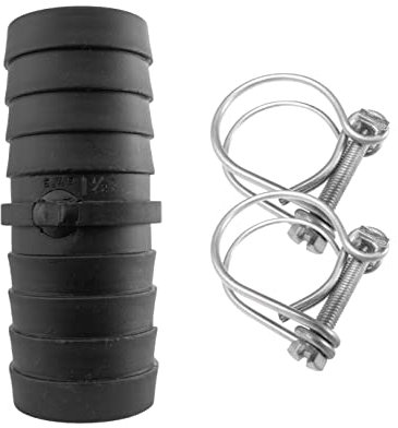 Cost Wise 50mm (2) pond corrugated flexible pipe/hose joiner connector link/hydroponics fitting +2 x matching double wire hose clips
