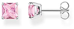 THOMAS SABO Ohrstecker mit pinkem Stein Silber 925 Sterlingsilber