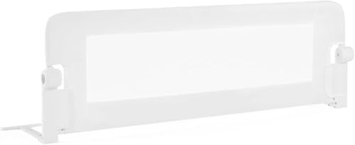RELAX4LIFE Barrera Seguridad Niños Cama Plegable 105/120/150cm, Barandilla Cama Niño Abatible de Metal y Tela Oxford con Malla Transpirable para Camas Individuales y Dobles (Blanco, 120x40x42cm)