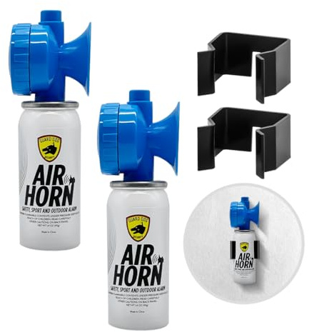 Guard Dog Security Air Horn for Safety, Loud Blow Horn, Hand Held Mini Air Horn, Fog and Boat Horn for Marine, Football Games, Sporting Events and Outdoor Alarms, Powerful 1-Mile Sound Blast 1.4 oz