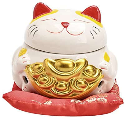 YLWX Fortune Cat Knoblauch Aufbewahrung Keramik Home Küche Vorratsdosen Abnehmbar Abnehmbar Vorratsdosen