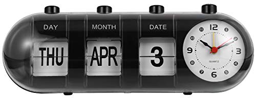 Ciieeo Klappzahlenwecker Kalender Flip-Down-Uhr Manuell Flip-Down-Tischuhr Kalender Retro-Digitalwecker Datums- Zeitkapseluhr Für Home-Office-Dekorationen Flip Kalender