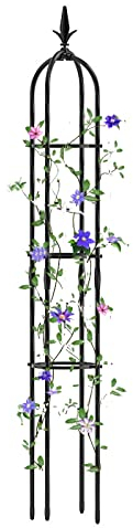 Obelisco per rampicanti -150cm160cm170cmAltezza Supporto per piante da giardino in grigliato nero a colonna, adatto a tutti i tipi di piante rampicanti, ortaggi e fiori ( Size : 31cm Dia. x160cm H )