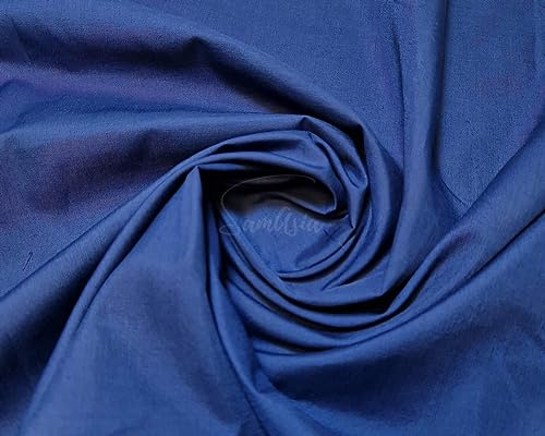 Vanligt marinblått polycotton-tyg för klädtillverkning, konst och hantverk, sömnad, quiltning | 115 cm bred | Färdigskuren längd 3 m