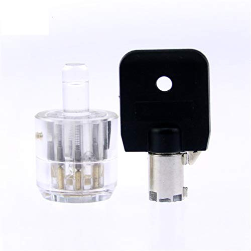 Juego De GanzúAs,Candado Transparente, Cerradura de ciruelo Cilindro Transparente Lock Tubular Visible Pick Cutaway Practice Ver Candlock Entrenamiento Habilidad para Cerrajer