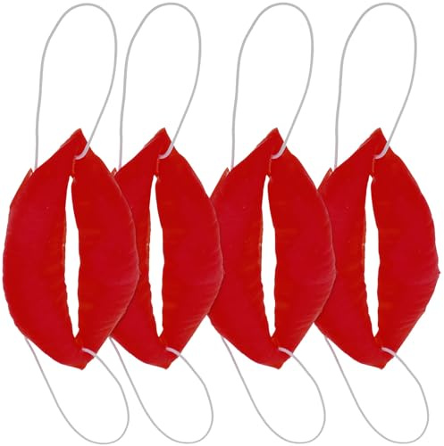 TOYANDONA 4 Stück gefälschte Lippe Photobooth Requisiten lustige rote Lippen dekorative Wurst Mund Karneval-Zirkus-Mund Clown schmücken große Wurst Großer Plastik