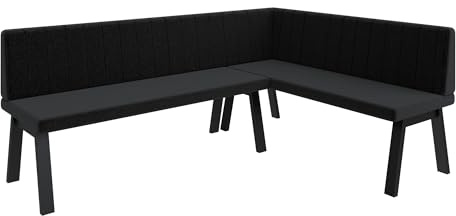 FURNISTAR Eckbank Akiko Metal A - Eckbankgruppe für Ihrem Esszimmer, Küche modern, Sitzecke, Essecke. Perfekt für Küche, Büro und Rezeption. Solide und Starke Verarbeitung. (196x142-Rechts-Inari100)