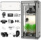Aygrochy Advanced Grow System - Set di piante, controller integrato intelligente per ventilatore a tubo, lampada a LED a spettro completo, 200 W, 60 x 120 x 180 cm Grow Tent.