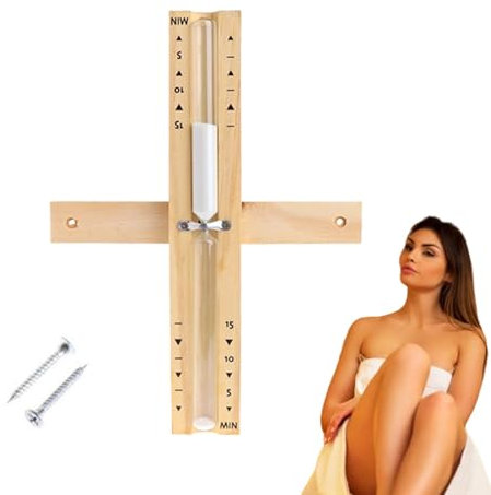 PhnkjGh Sauna-Timer Sand,Saunauhr | Wandmontierte rotierende Sanduhr - Rotierende 15-Minuten-Timer-Uhr aus, hitzebeständig, für Sauna, Küche, Bad, Restaurant