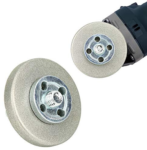 Grinding Disc, 2.2Inch Grinding Wheel, Sharpening Stone Diameter Grinding Wheel High Hardness Sharpening Stone for Planing Tool Drill Scissor, Emery Whetstone (180 mesh)