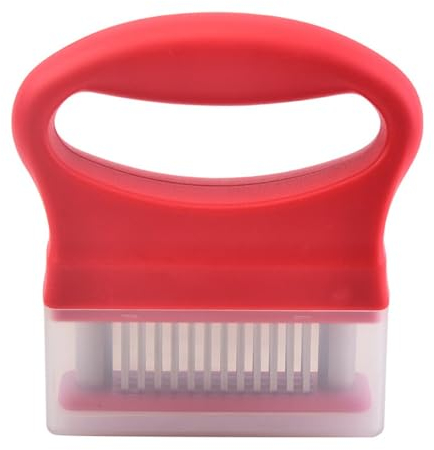 SLEDEZ Meat Tenderizer Needle Loose Meat Needle Stainless Steel Tendon Breaker Hammer Meat Tool(Red)