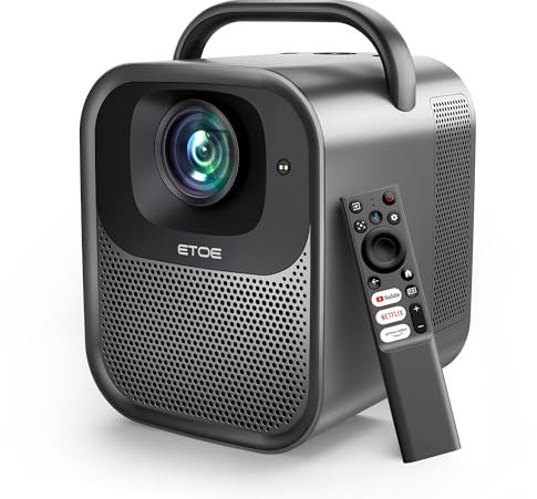 【Netflix Certifié・Dolby Supporté】 Vidéoprojecteur Google TV Intégré, Projecteur Home Cinéma 1000ANSI/1080P FHD/Auto Focus/Keystone/10Wx2 Haut-parleurs/5G WiFi&BT 5.1, ETOE Seal Pro - Noir