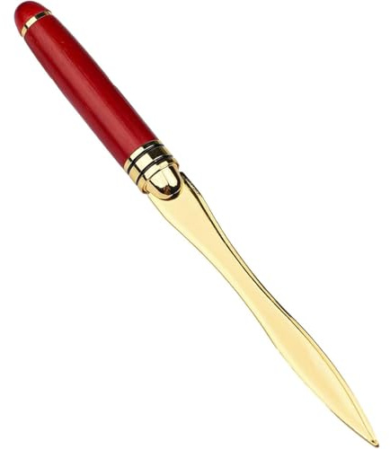 Golden Wooden Handle Letter Opener - Envelope Split File Opener for Home Office School