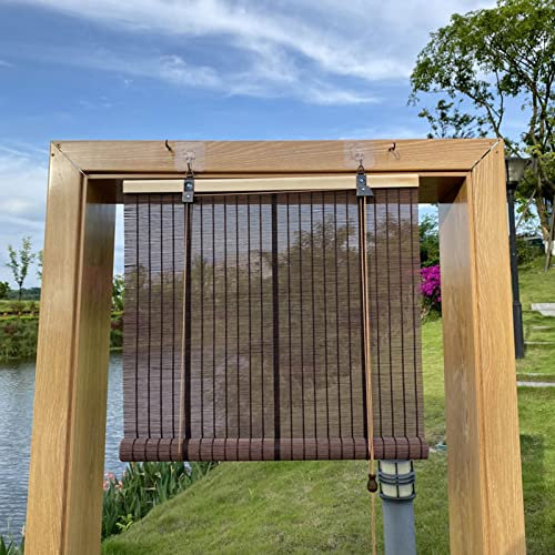 Bambus-Vorhang, japanischer Vorhang, Bambus-Jalousien, Sonnenschutz, 45 % UV-Schutz, atmungsaktiv, umweltfreundlich, natürlich, anpassbar (90 x 220 cm)