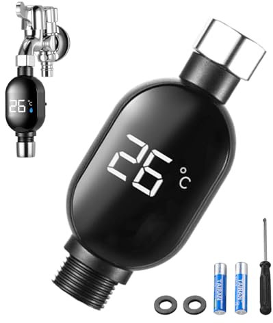 Xummpxuk Shower Water Temperature Indicator - Shower Temperature Instant-Read with Led Digital Display | Waterproof Home Improvement Accessories for Bathroom Household Kitchen