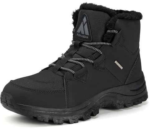 Mishansha Damen Winterschuhe Mid Outdoor Warm Gr.36-42 | Rutschfeste, Bequeme, Freizeit, Schön, Winter, Pendeln, Zu Fuß gehen, Camping, Schneestiefel