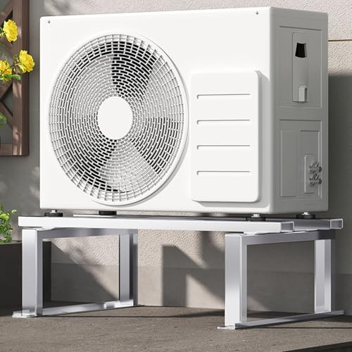 IEOWY Central Air Conditioning Condenser Bracket, Universal Ductless Air Conditioners Heat Pumps Ground Mounting Bracket，anti-vibration Heavy-duty Vibration Absorber Condenser Adjustable Base Bracket