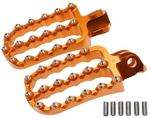 NKURTPC Pedaline Moto Pedane poggiapiedi ingrandite per Moto, Adatte per KTM 690 790 890 950 990 1050 1090 1190 1290(Orange)