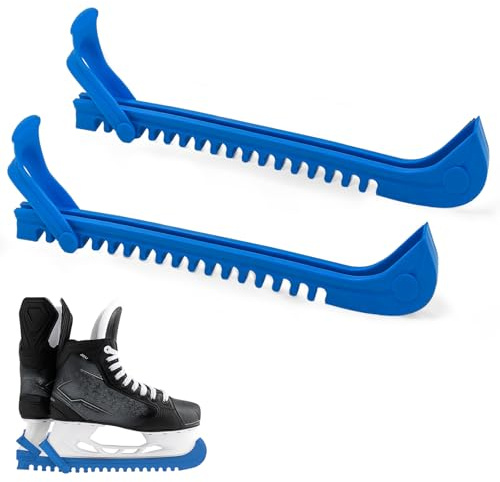Jiaoshou Pan 1 Paire Protège Lame Patin a Glace, Protège-Lames Réglable pour Adultes et Enfants, Hockey Glace Patins Protection Couverture (Bleu)